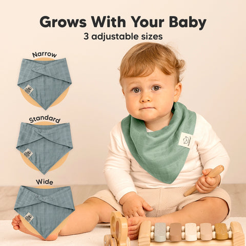 Lumi Muslin Baby Bibs 8 pack