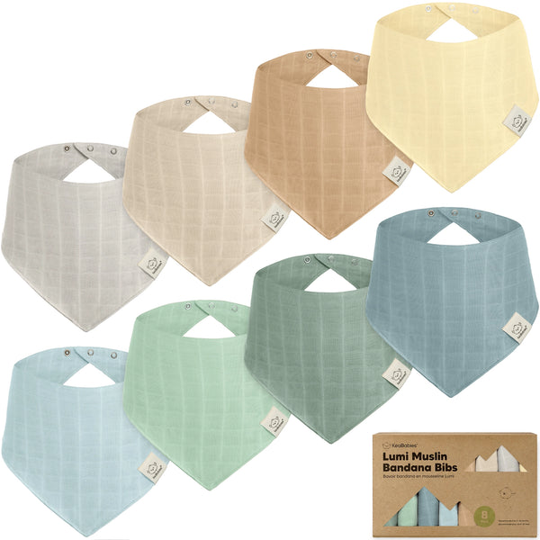 Lumi Muslin Baby Bibs 8 pack