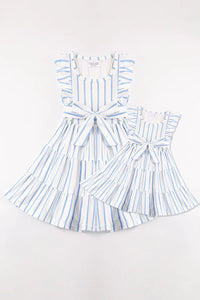 Mommy and Me Blue Stripe Dress