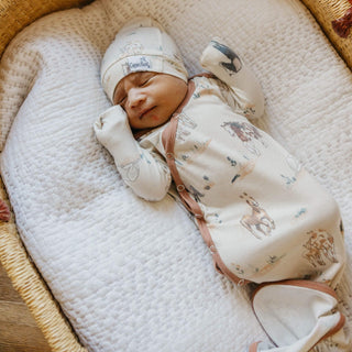 Montana Knotted Baby Hat | Premium Horse Print Adjustable Newborn Beanie-170 Baby Soft Gifts-Copper Pearl-Baby In Bloom