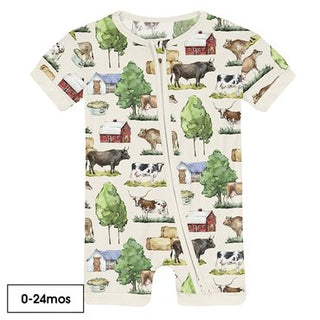 Natural Grazing Cows Short Romper-160 Dress/Romper/Jumpsuit-Kickee Pants-Baby In Bloom