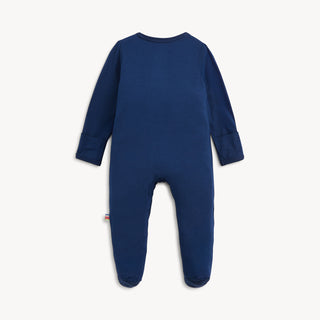 Navy Solid Magnetic Footie: Easy-Change Baby Sleepwear-110 Footie/pjs/coverall/gown-Magnetic Me-Baby In Bloom