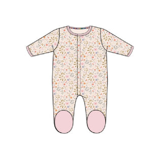 Oinklet Magnetic Closure Footie - Floral Pig Print-110 Footie/pjs/coverall/gown-Magnetic Me-Baby In Bloom