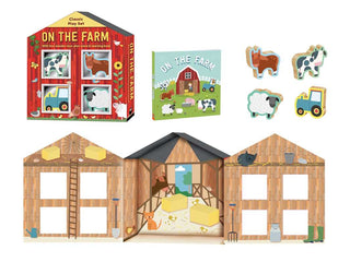 On the Farm: 2-in-1 Wooden Toy Playset & Educational Learning Book-190 Toys-Simon and Schuster-Baby In Bloom