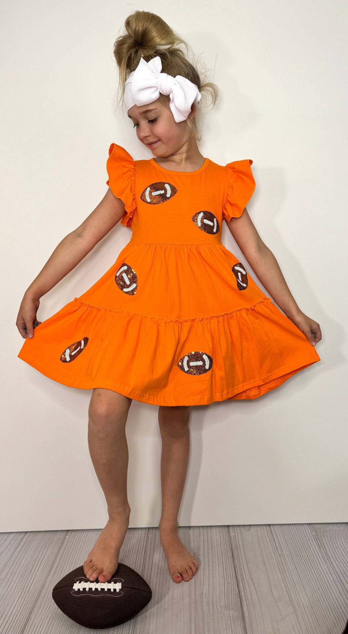 Orange Sequin Football Dress
