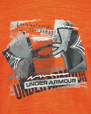 Boys' Outrageous Orange Active Long-Sleeve Logo Tee-130 Kids Tops-Under Armour-Baby In Bloom