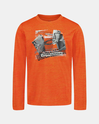 Boys' Outrageous Orange Active Long-Sleeve Logo Tee-130 Kids Tops-Under Armour-Baby In Bloom