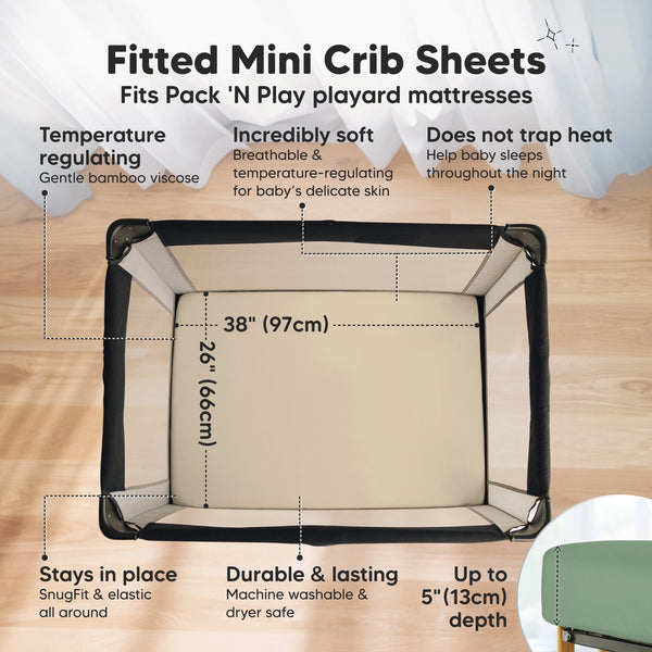Hedges Isla Fitted Mini Crib Sheets