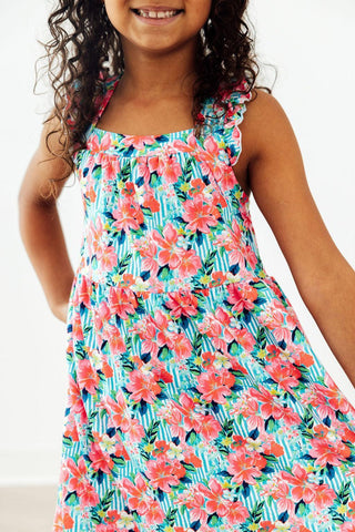 Petals in Paradise Ruffle Cross Back Dress-160 Dress/Romper/Jumpsuit-Mila & Rose-Baby In Bloom