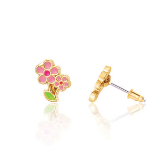 Dainty Pink Blossom Enamel Studs-120 Kids Accessories-Girl Nation-Baby In Bloom