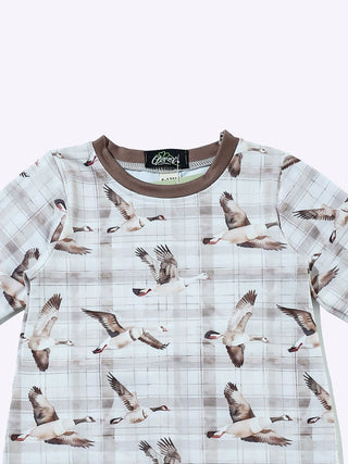 Plaid Mallard Long Sleeve Cotton Blend Baby Romper-160 Dress/Romper/Jumpsuit-Clover Cottage-Baby In Bloom