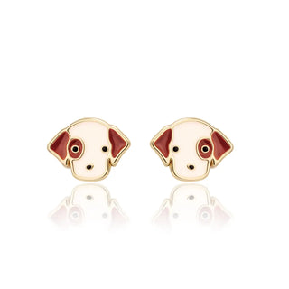 Perky Paws: Hand-Enameled Puppy Love Stud Earrings-120 Kids Accessories-Girl Nation-Baby In Bloom