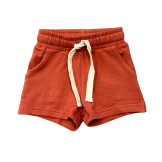 Girls' Soft Cotton Drawstring Shorts - Terracotta Red-140 Kids Bottoms-Baby Sprouts-Baby In Bloom