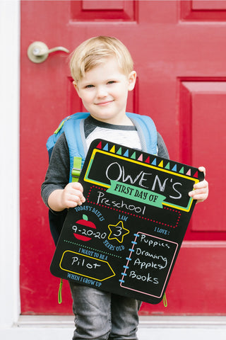 Double-Sided First & Last Day of School Board | Reusable Milestone Sign-190 Toys-pearhead-Baby In Bloom