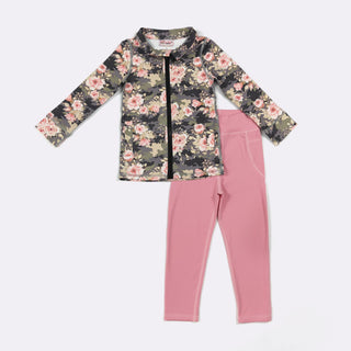Girls’ Rose Camo Athletic Set – Durable 2-Piece Activewear-150 Kids Sets-Clover Cottage-Baby In Bloom