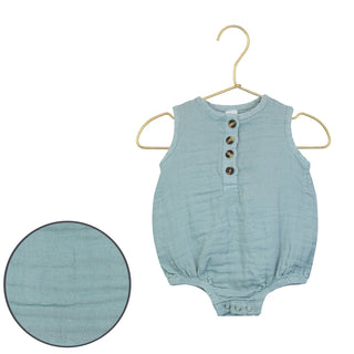 Steel Muslin Romper-160 Dress/Romper/Jumpsuit-Lou Lou and Company-Baby In Bloom