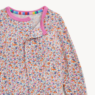 Stella Floral Magnetic Closure Baby Footie – Easy-Change Sleeper-110 Footie/pjs/coverall/gown-Magnetic Me-Baby In Bloom