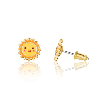 Radiant Golden Sunshine Smiley Stud Earrings-120 Kids Accessories-Girl Nation-Baby In Bloom
