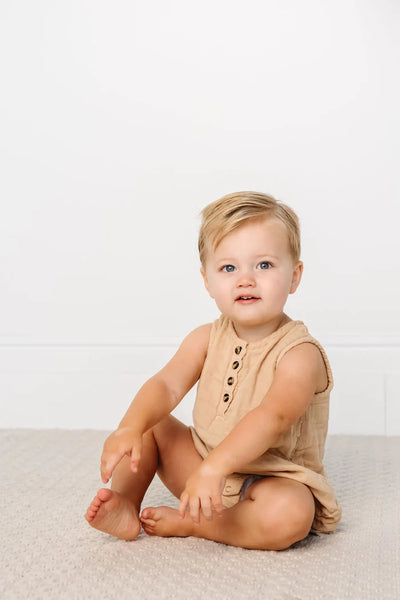 Tan Muslin Romper
