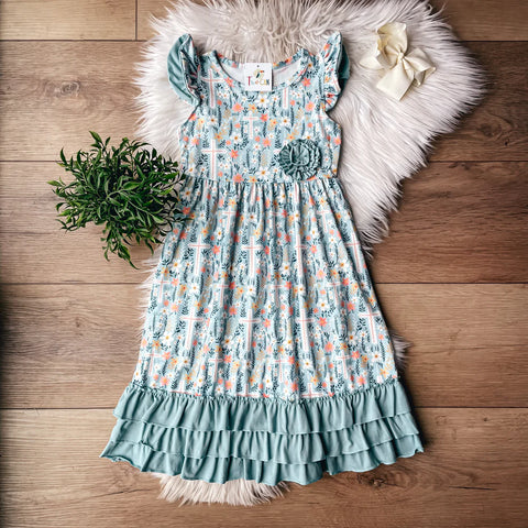 Teal Crosses Dress