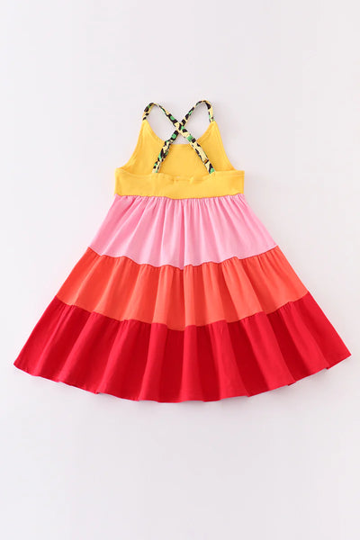 Multicolored Tiered Dress