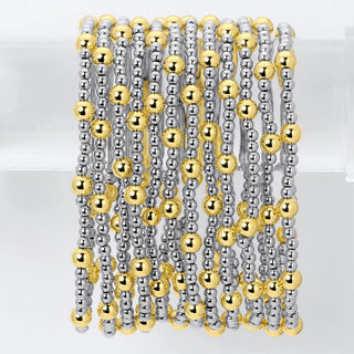 Two Tone Luxe Stretch Bracelet