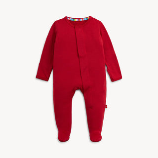 Red Modal Magnetic Closure Footie – Ultra-Soft Baby Pajamas-110 Footie/pjs/coverall/gown-Magnetic Me-Baby In Bloom