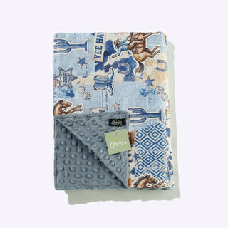 Wanted Cowboy Western Minky Baby Blanket & Swaddle (29"x43")