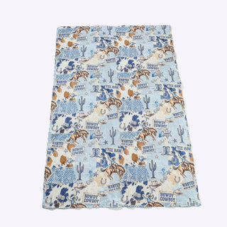 Wanted Cowboy Western Minky Baby Blanket & Swaddle (29"x43")