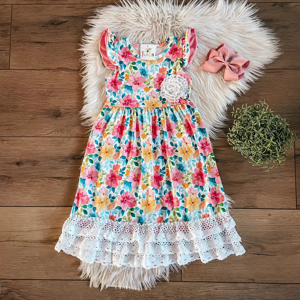 Watercolor Heart Lace Dress
