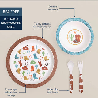 Itzy Ritzy® Itzy Bistro™ 4-Piece Toddler Dining Set – Western Cowboy Theme-190 Toys-Itzy Ritzy-Baby In Bloom