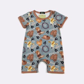 Wranglin Cowboy Romper-160 Dress/Romper/Jumpsuit-Clover Cottage-Baby In Bloom