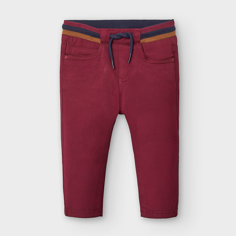 Red elastic waist pants