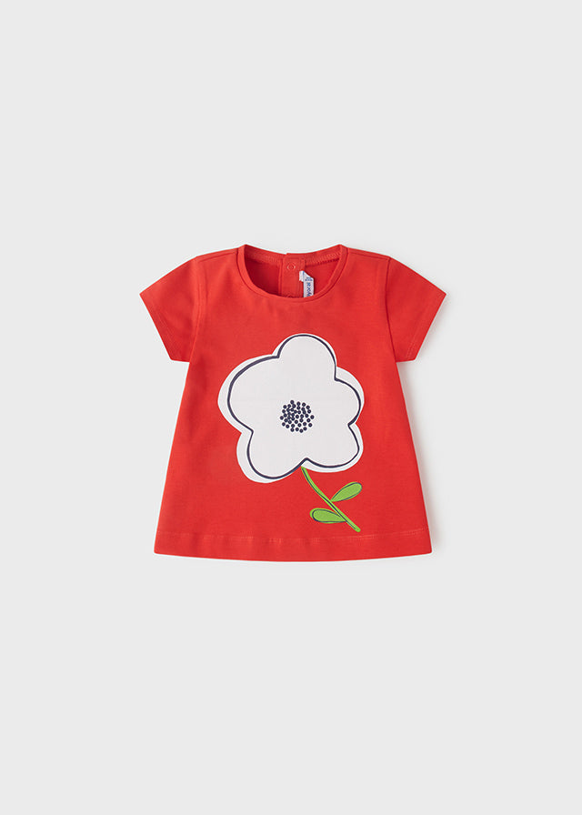 Red Shirt with White Flower