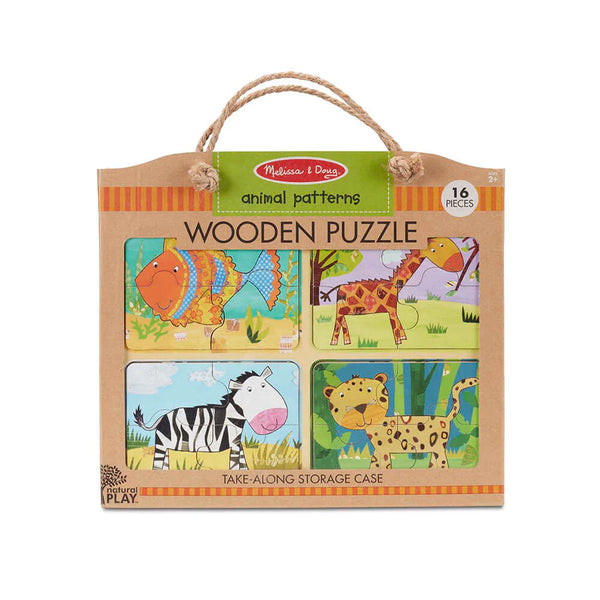 Animal Patterns 16 Piece Wooden Puzzle