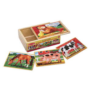 Farm Animals Wooden Puzzle Box