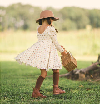Lace Top Knee High Socks - Brown-Distress-Little Stocking Co.-Baby In Bloom