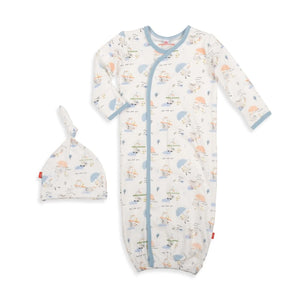 Little Duckling Organic Cotton Gown and Hat Set