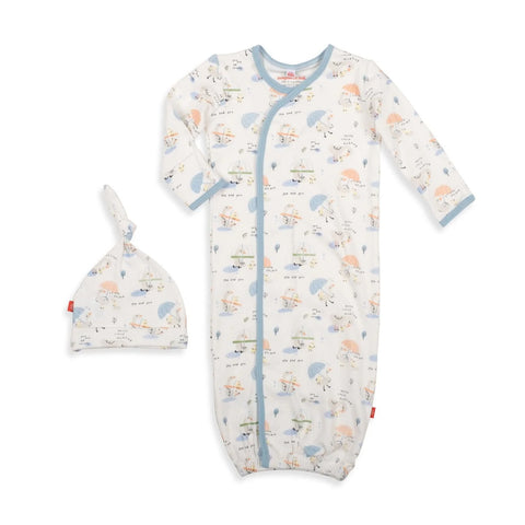 Little Duckling Organic Cotton Gown and Hat Set